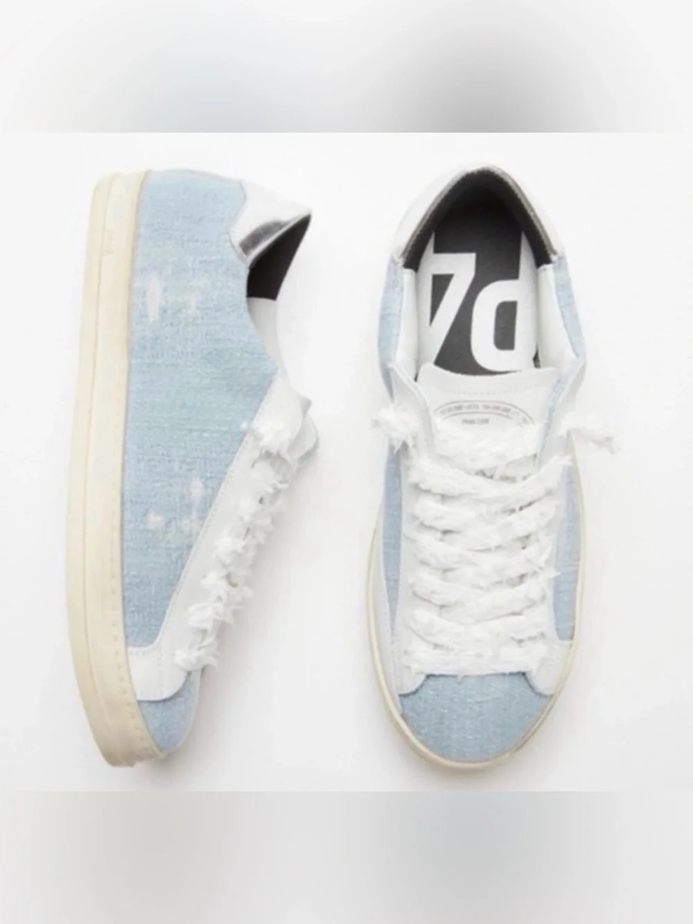 P448  Casual Women's Light Blue Denim Lace-Up Sneakers